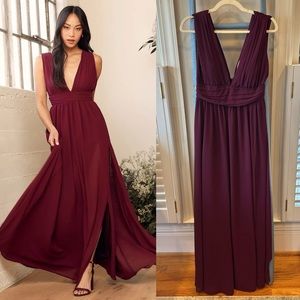 Lulus Heavenly Hues Maxi Dress in Burgundy